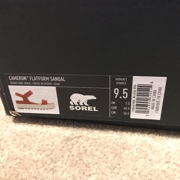 SOREL Cameron Flatform Suede Sports Sandals-Desert Sun-Women’s Size 9.5 - Picture 2 of 6